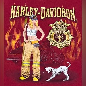 Harley Davidson Firefighter Girl Size 3XL